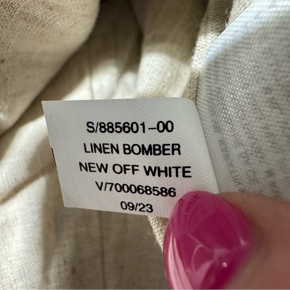 NWT Banana Republic Linen Bomber New Off White Zip Size Medium - Picture 10 of 15